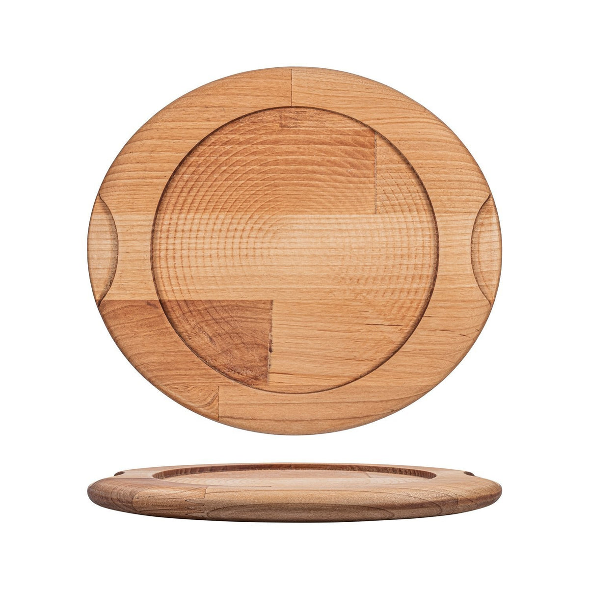 Turgla Wood dia.10.75" h:0.75" Round Brown Wood Underliner (1 each)