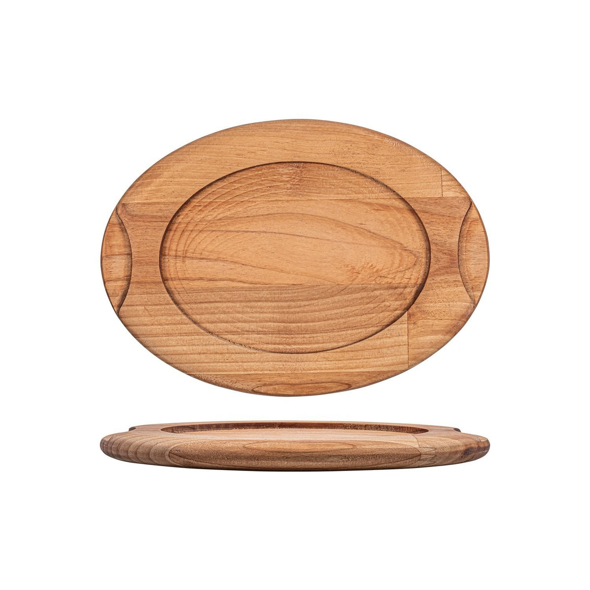 Turgla Wood 11" x 8.25" x h:0.75" Oval Brown Wood Underliner (1 each)