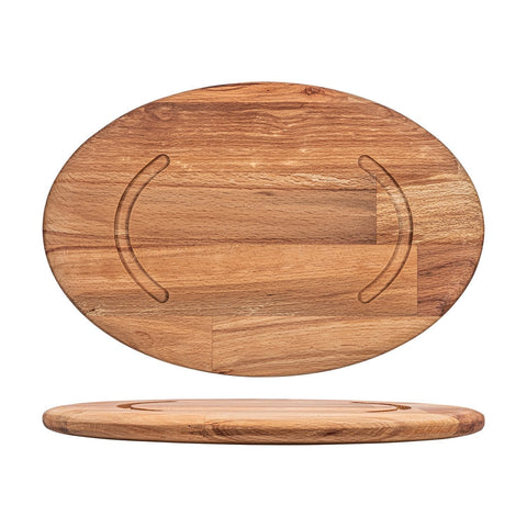 Turgla Wood 12.5" x 8.25" x h:0.75" Oval Brown Wood Underliner (1 each)