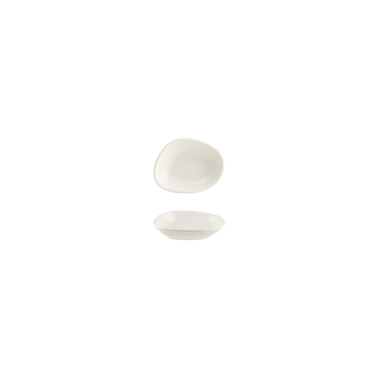 Bonna China Flow 4" x 3" x h:0.75" 1 oz. Organic Warm White Porcelain Bowl (Set of 4)