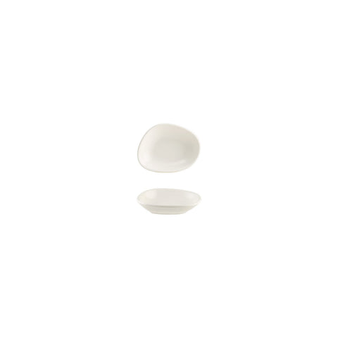 Bonna China Flow 4" x 3" x h:0.75" 1 oz. Organic Warm White Porcelain Bowl (Set of 4)