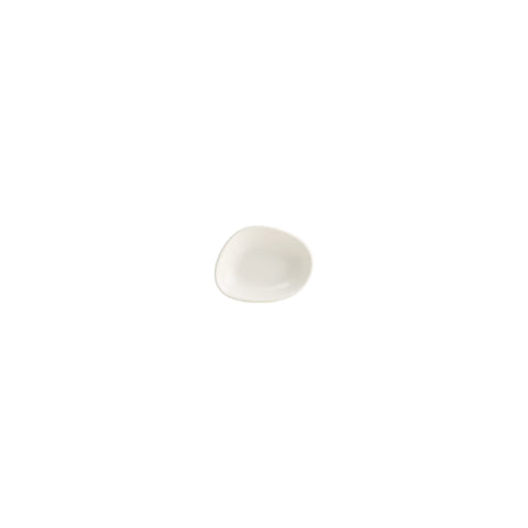 Bonna China Flow 4" x 3" x h:0.75" 1 oz. Organic Warm White Porcelain Bowl (Set of 4)