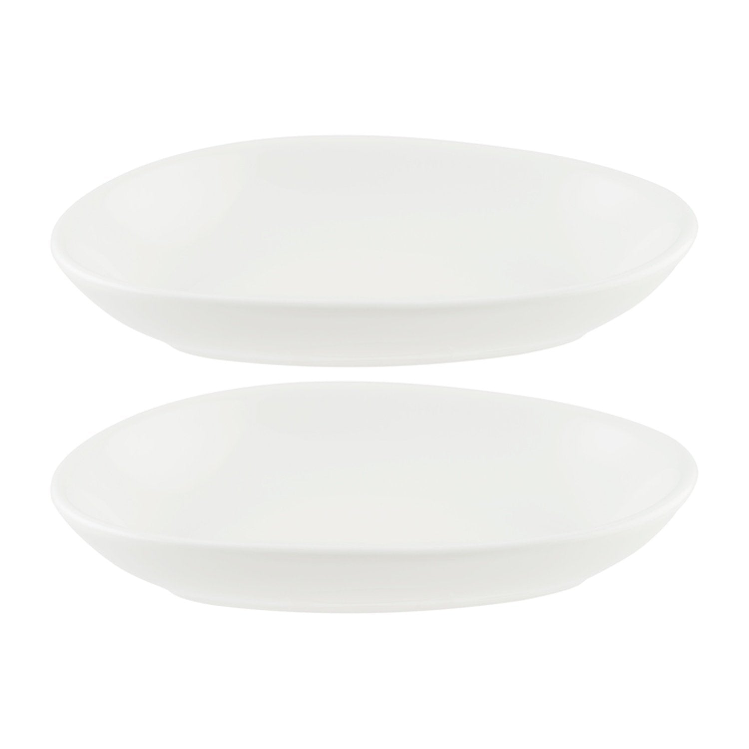 Bonna China Flow 6" x 4" x h:1" Organic Warm White Porcelain Platter (Set of 2)