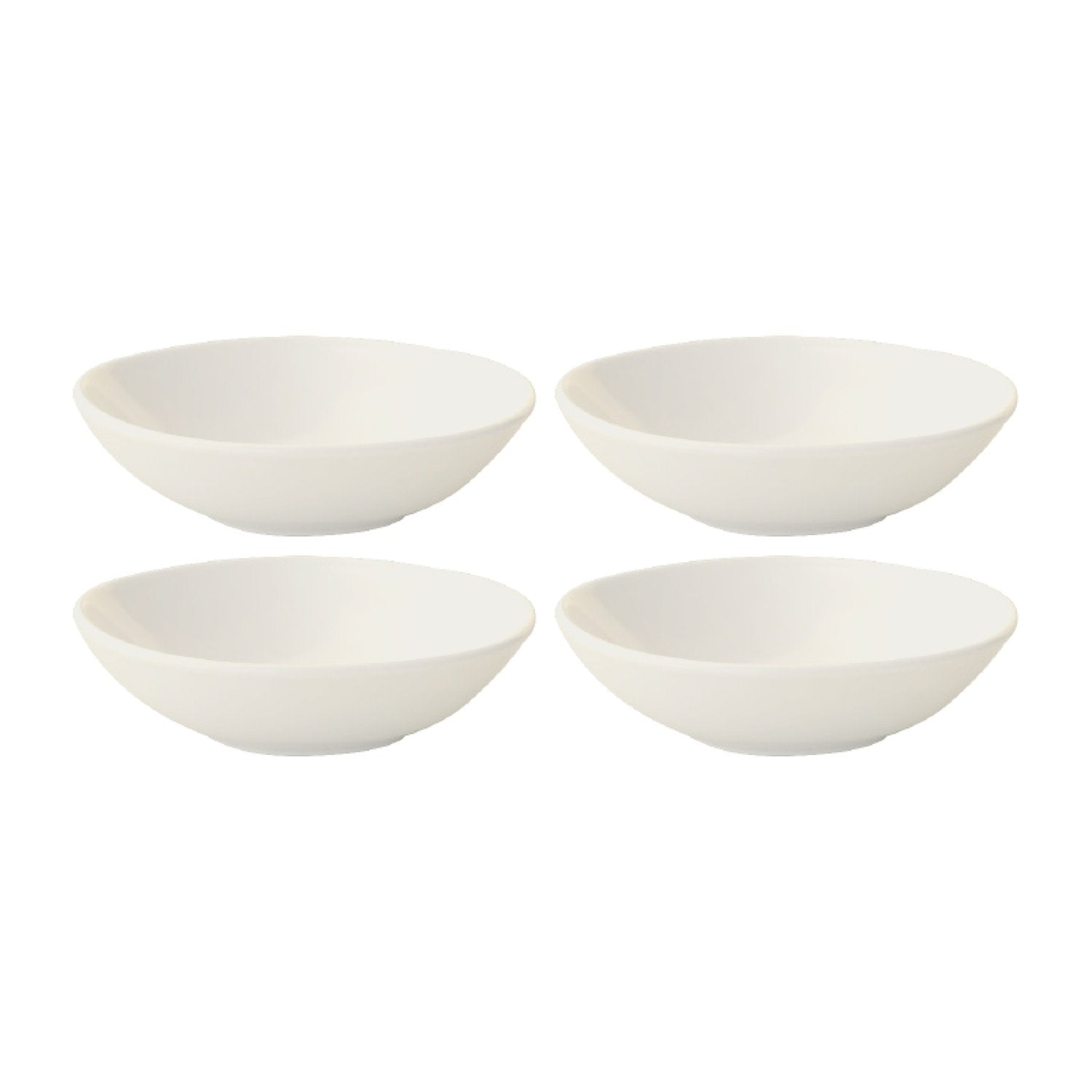 Bonna China Flow 7" x 6.5" x h:2" 17 oz. Organic Warm White Porcelain Bowl (Set of 4)