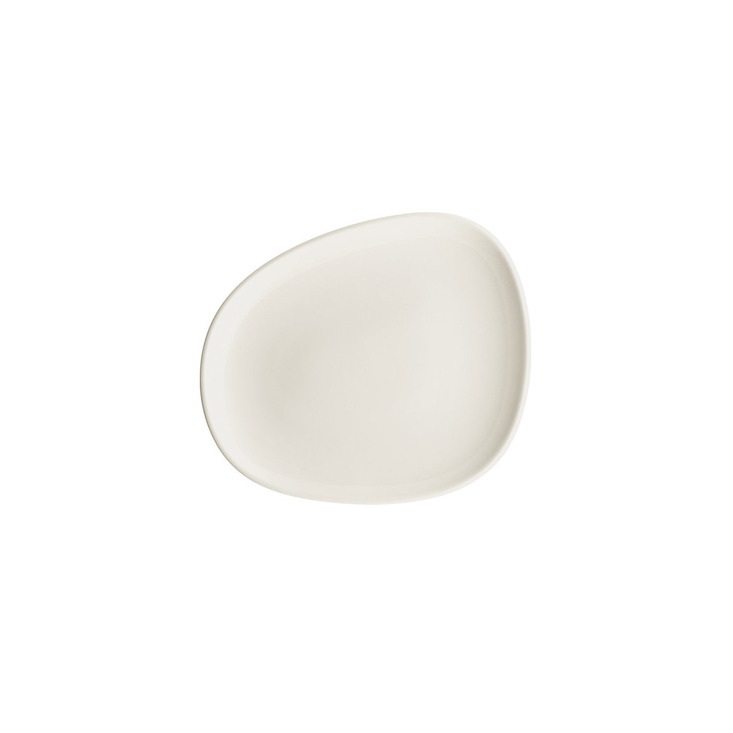 Bonna China Flow 9.5" x 7.5"  Organic Warm White Porcelain Plate (Set of 4)