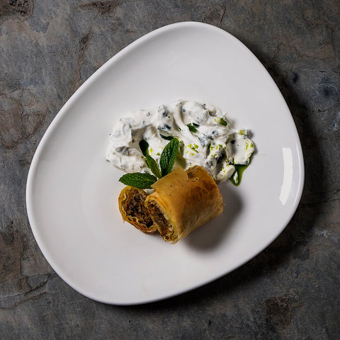 Bonna China Flow 9.5" x 7.5"  Organic Warm White Porcelain Plate (Set of 4)