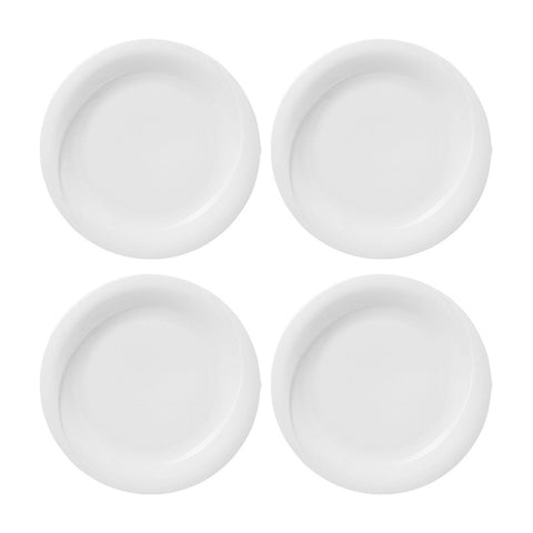 Porcelain X-tanbul dia.8.25" Round White Porcelain Plate (Set of 4)