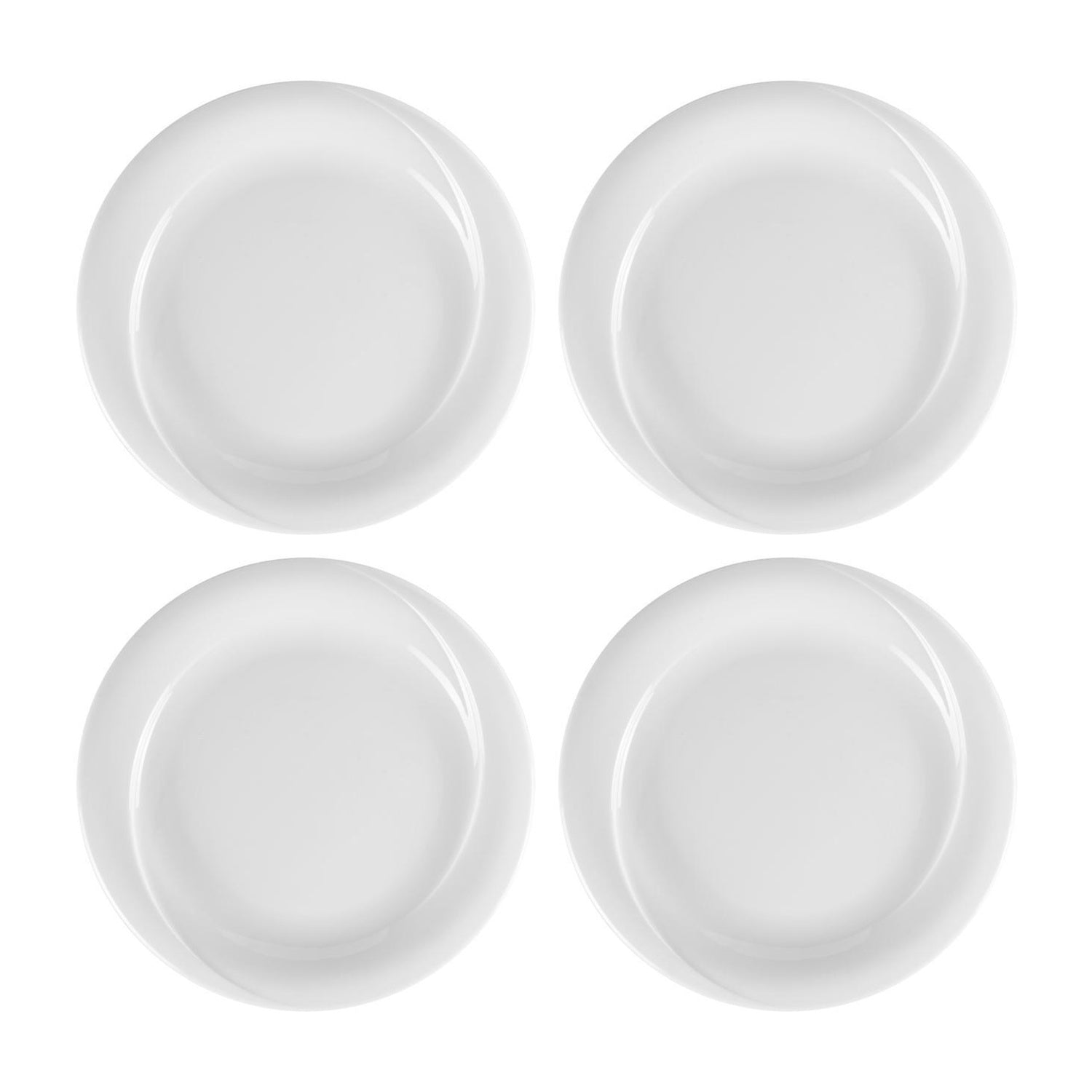 Porcelain X-tanbul dia.9.75" Round White Porcelain Plate (Set of 4)