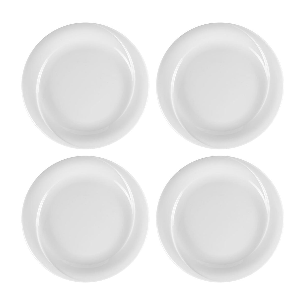 Porcelain X-tanbul dia.9.75" Round White Porcelain Plate (Set of 4)