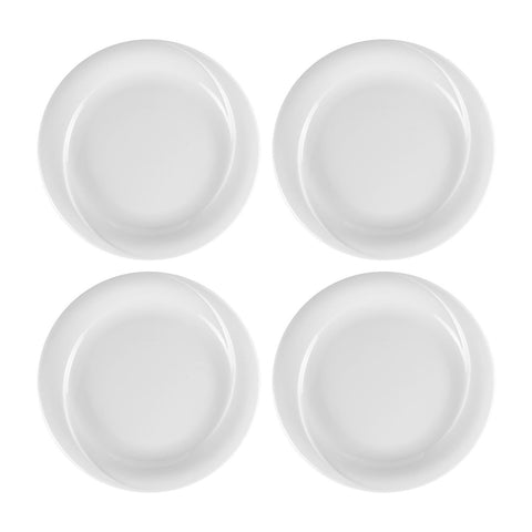 Porcelain X-tanbul dia.9.75" Round White Porcelain Plate (Set of 4)