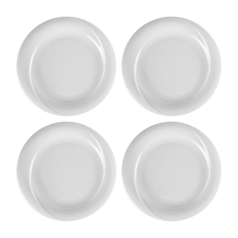 Porcelain X-tanbul dia.11.5" Round White Porcelain Plate (Set of 4)