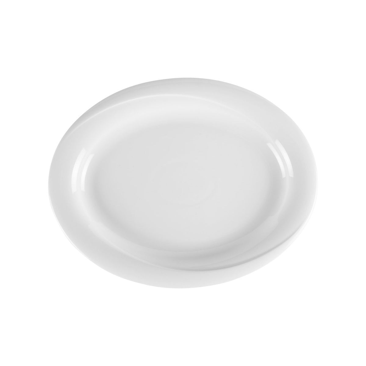 X-tanbul 13.5" x 10.5" x h:1.25" Oval White Porcelain Platter (1 each)