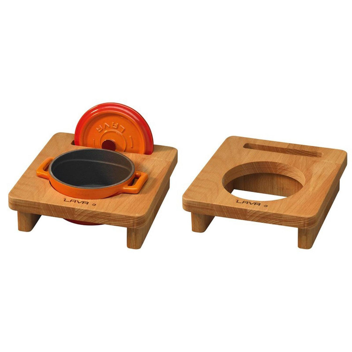 Turgla Cast Iron dia.4" h:2" 13 oz. Round Orange Cast Iron Dutch Oven (1 each)